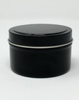 4oz BLACK Tin Soy Wax Candle - Choose your scent and wick