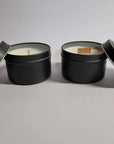 4oz BLACK Tin Soy Wax Candle - Choose your scent and wick