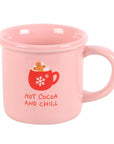 Pink Hot Cocoa and Chill Christmas Mug