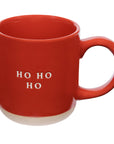 Ho Ho Ho Red Stoneware Coffee Mug - Christmas Decor