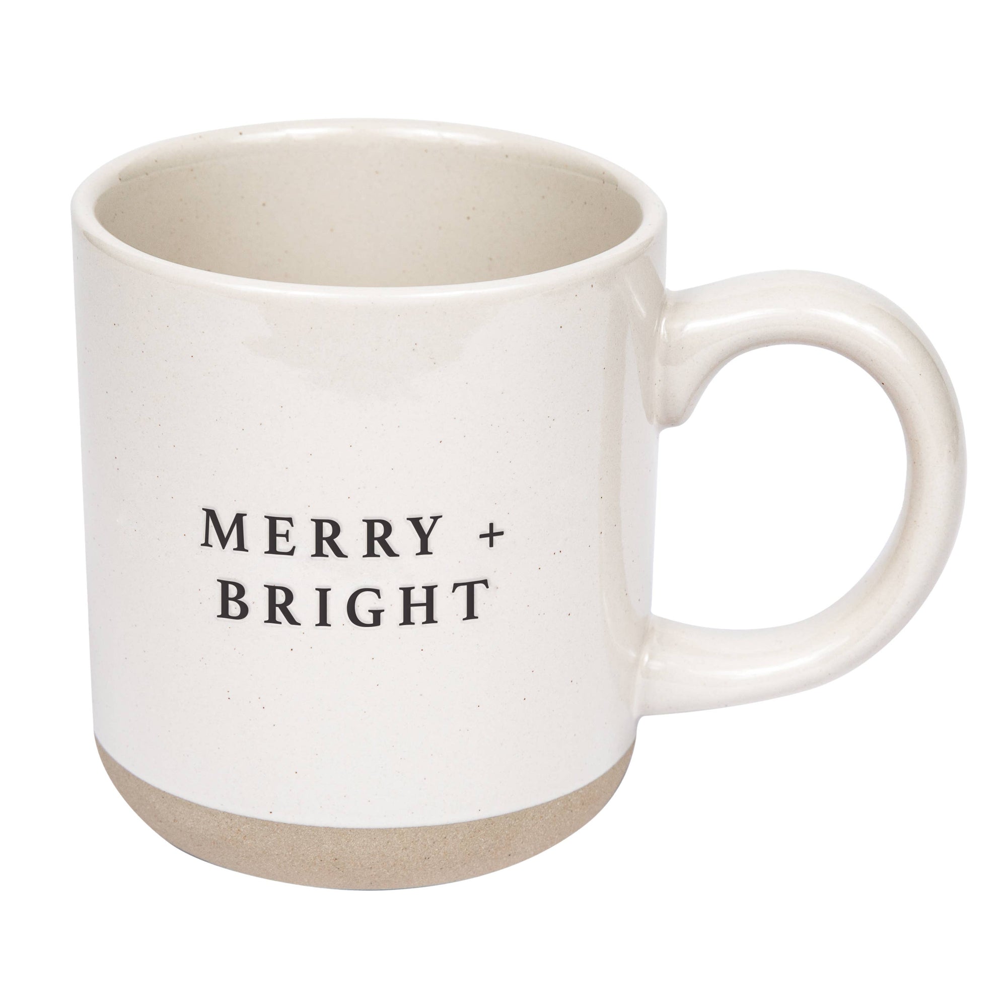 Merry &amp; Bright Stoneware Coffee Mug - Christmas Decor &amp; Gift